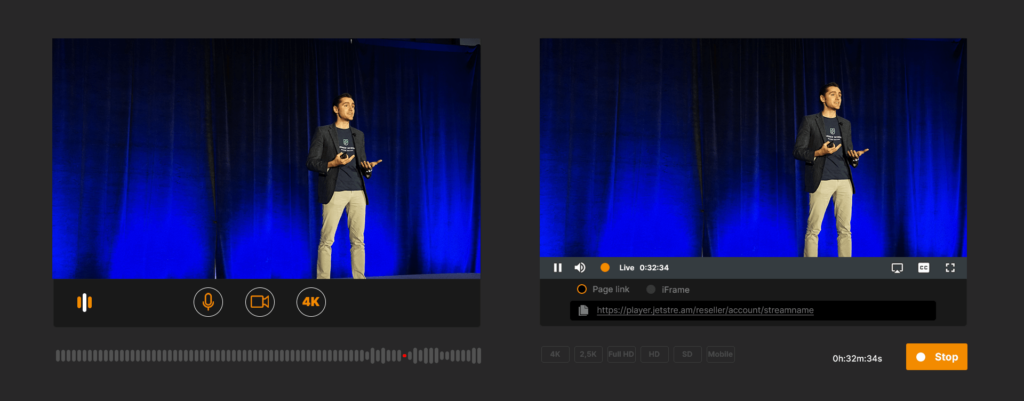 Live stream your event in 2 steps with OnAir 4K