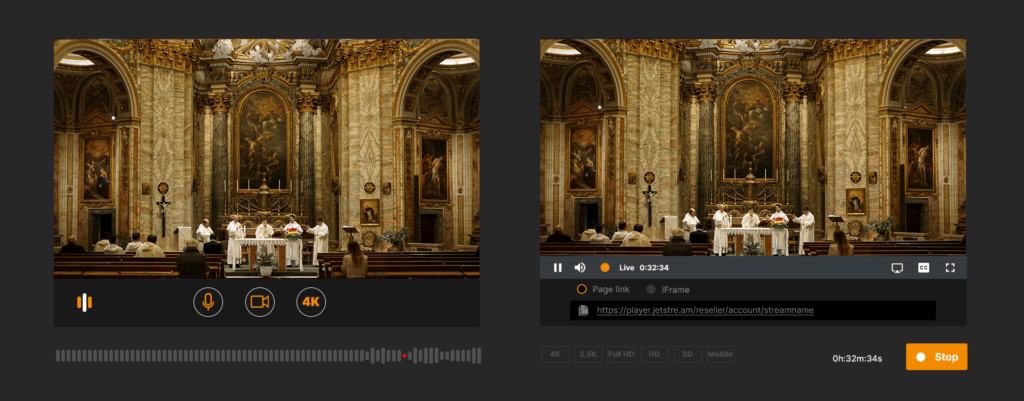 Live streaming service for church