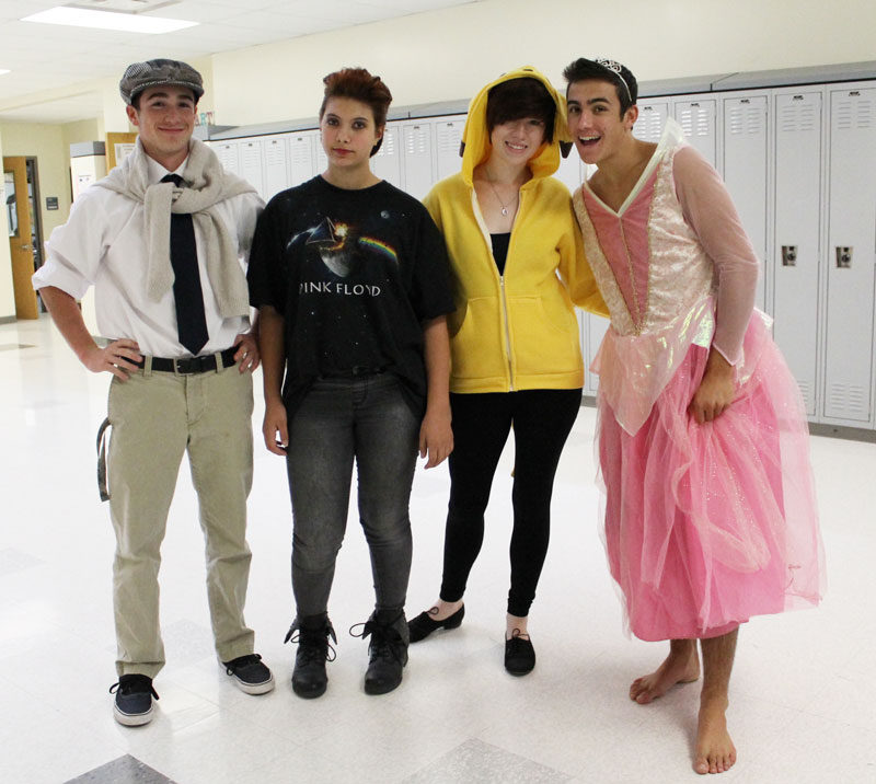From left to right: Phelan Castelano, Taylor Lapierre, Cody Maynard, and Kenzie Weller imitate their idols on Wanna-Be Wednesday.