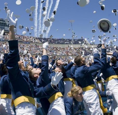 A graduation celebration at the United States Air Force Academy: http://militarybases.com/colorado/air-force-academy/