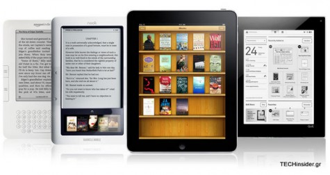 Multiple different E-readers. Photo via Flickr.com under the Creative Commons license (https://www.flickr.com/photos/56369179@N00/6754578619/) 