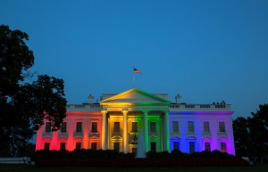 The White House after the same-sex marriage ruling. Photo via Wikipedia.org under the creative commons license https://en.wikipedia.org/wiki/Obergefell_v._Hodges#/media/File:White_House_rainbow_colors_to_celebrate_June_2015_SCOTUS_same-sex_marriage_ruling.jpeg