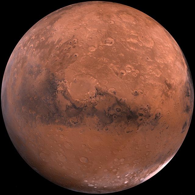Mars. Photo via pixabay under Creative Commons License. https://pixabay.com/en/mars-red-planet-planet-starry-sky-11012/ 