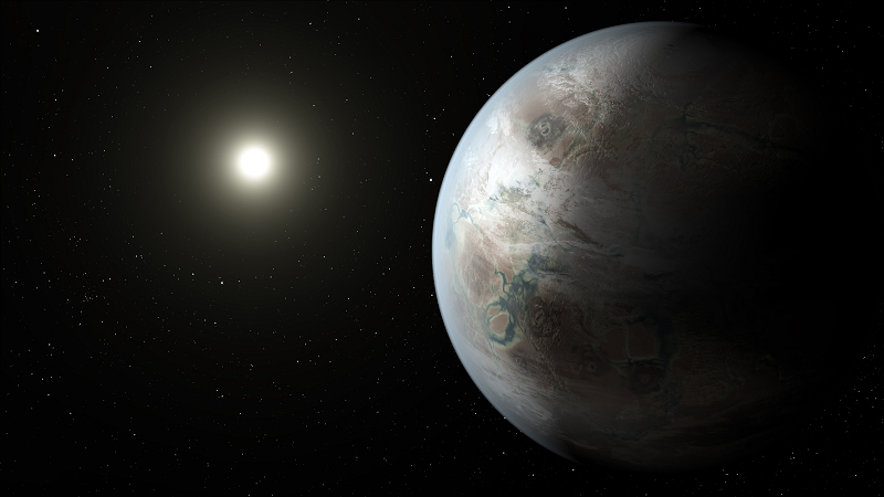 An Artists view of Kepler 452-B. Photo via Wikimedia Commons under the Creative Commons License. https://upload.wikimedia.org/wikipedia/commons/e/ed/Kepler-452b_artist_concept.jpg