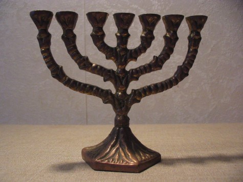 A traditional menorah used to hold candles during Hanukkah. Used with permission through the Creative Commons license. https://commons.wikimedia.org/wiki/Category:Menorah#/media/File:2006_01_02_152930_świecznik_ubt.jpeg