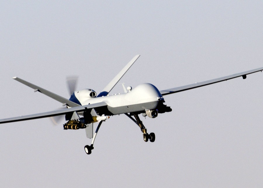 A UAV drone. Photo via Wikimedia Commons under the Creative Commons license. https://upload.wikimedia.org/wikipedia/commons/b/b0/MQ-9_Reaper_in_flight_(2007).jpg
