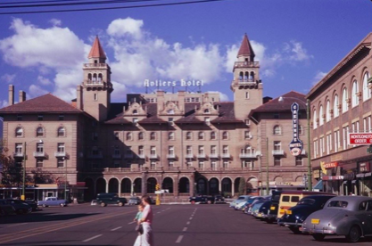The front of the original Antlers Hotel