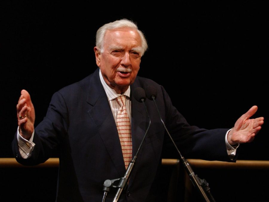 Walter Cronkite was considered the most trusted man in America in the media. Do you have someone in the news today that you fully trust and believe? Photo via Wikimedia Commons under the Creative Commons License. https://commons.wikimedia.org/wiki/File:Walter_Cronkite_at_35th_Apollo_11_anniversary.JPG 
