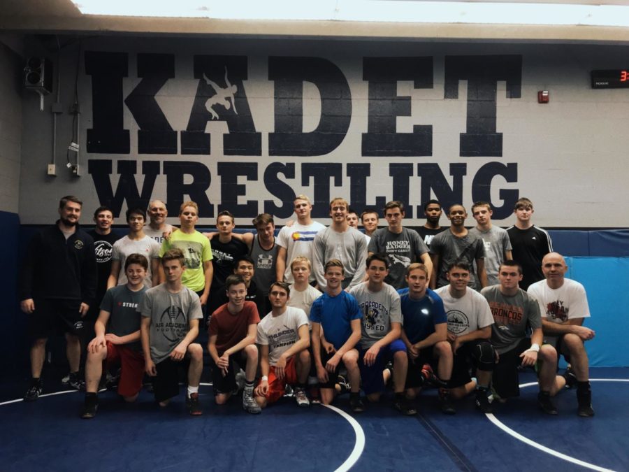 The AAHS Wrestling team and coaches at practice on January 28th.