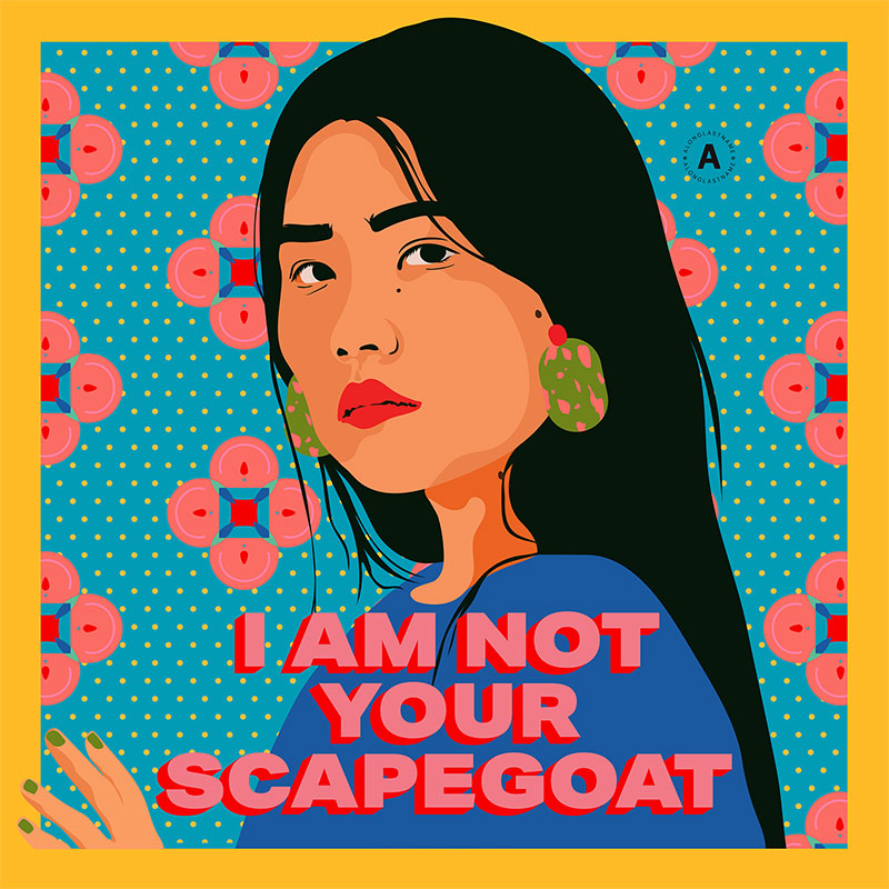 A portrait of an Asian American woman as part of New York City’s “I Still Believe in Our City” public awareness campaign. Drawn by Amanda Phingbodhipakkiya, the daughter of Thai and Indonesian immigrants, the posters were then placed in locations where Asian hate incidents had occurred. The posters can now be found all over the city. 