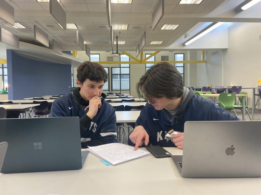 Students Jessie Sellars and Carter Inazu both working on SAT prep for this upcoming April!!