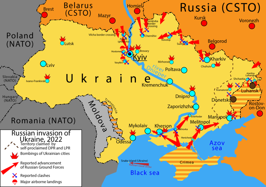 Russian Invasion of Ukraine, sourced by Wikimedia commons 