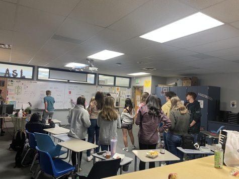 Members of the ASL club are shown playing halloween games in ASL teacher, Mrs. Mari’s, room.
